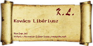 Kovács Libériusz névjegykártya