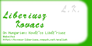 liberiusz kovacs business card